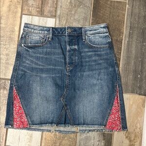 DRIFTWOOD Red  Cut Out Jean skirt